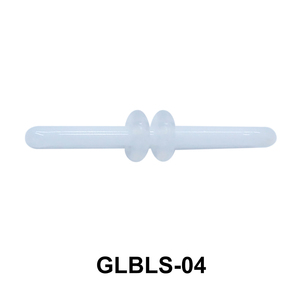 Glass Barbell with Two Trasparent Silicon Ring Outer GLBLS-04